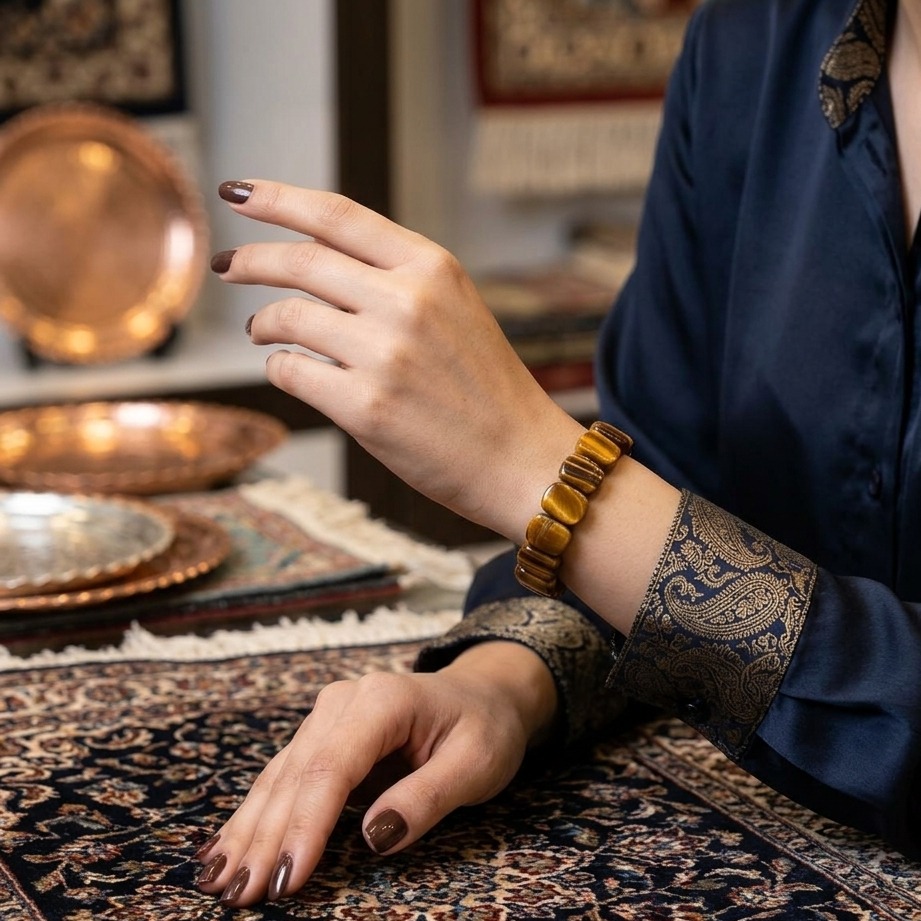 دستبند سنگی چشم ببر