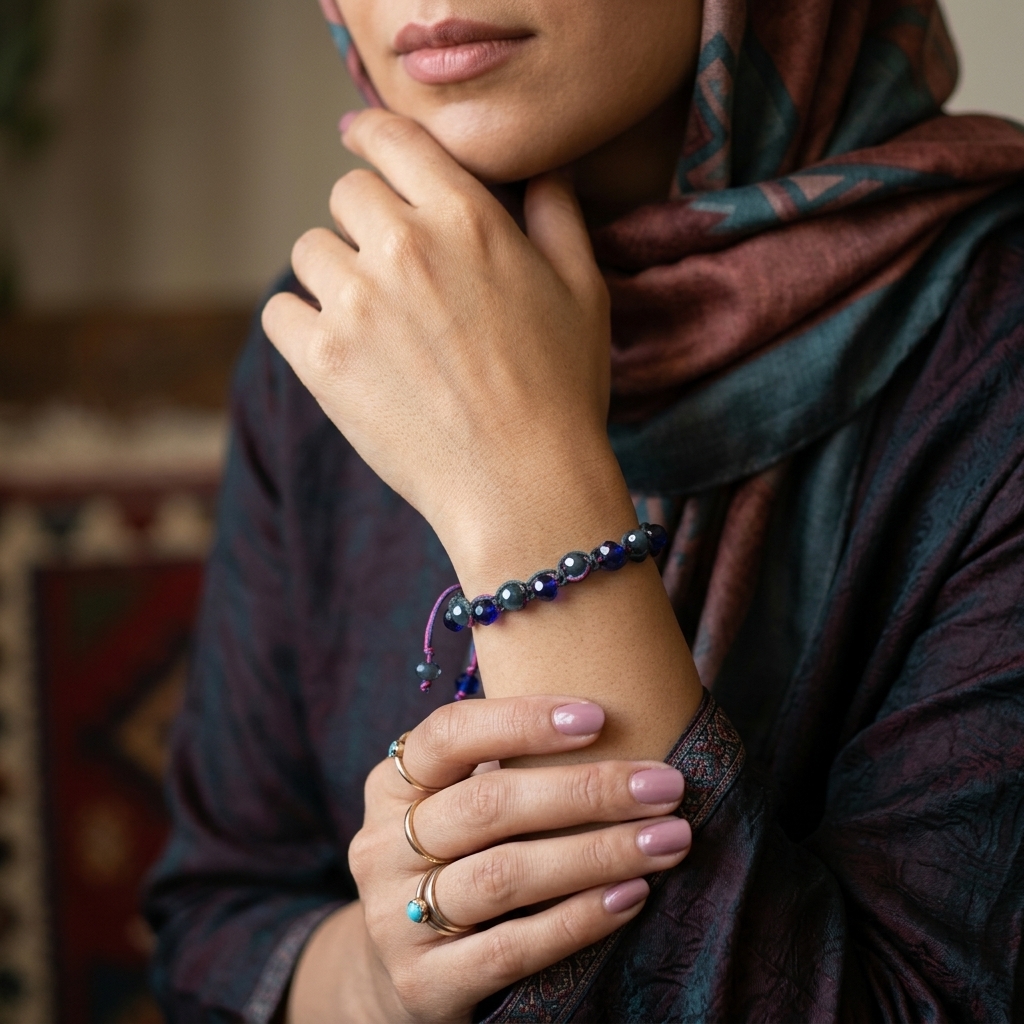دستبند زنانه آبی سبز
